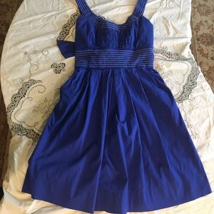 Blue cotton cocktail dress